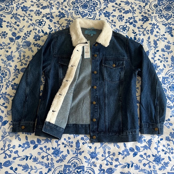 NWT Draper James Shearling Jean Jacket Size Small (Oversized) - Picture 2 of 16
